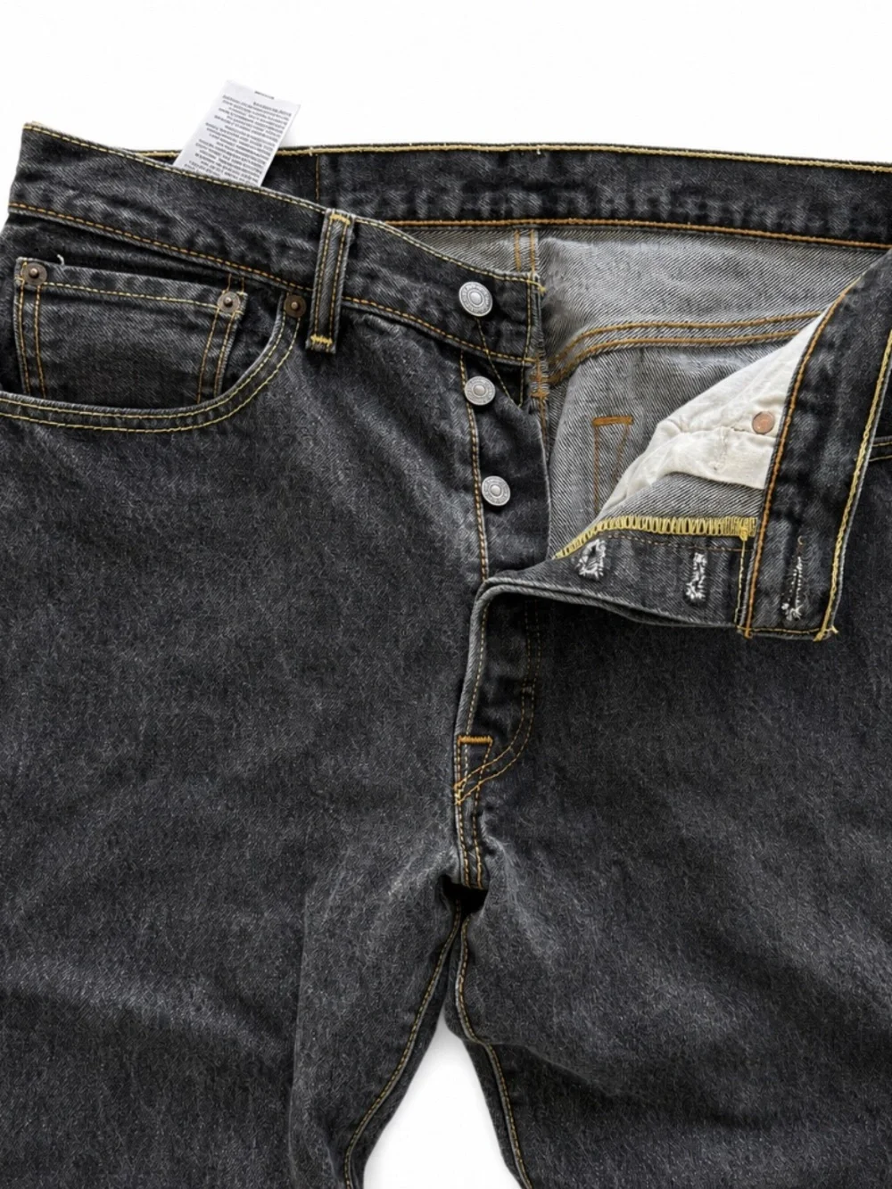 Levi's 501 Original Fit Black Jeans Button Fly Straight Leg Men's 34x30